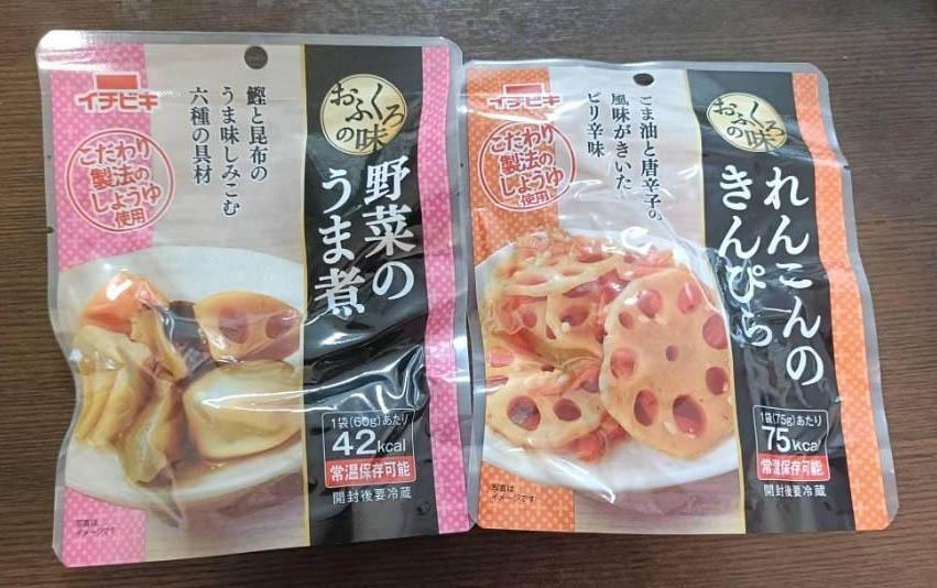 イチビキ「おふくろの味」シリーズ「野菜のうま煮」「れんこんのきんぴら」の画像