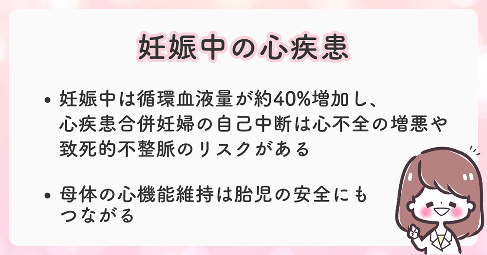 妊娠中にβ遮断薬の自己中断は心不全の増悪などリスクが高まる