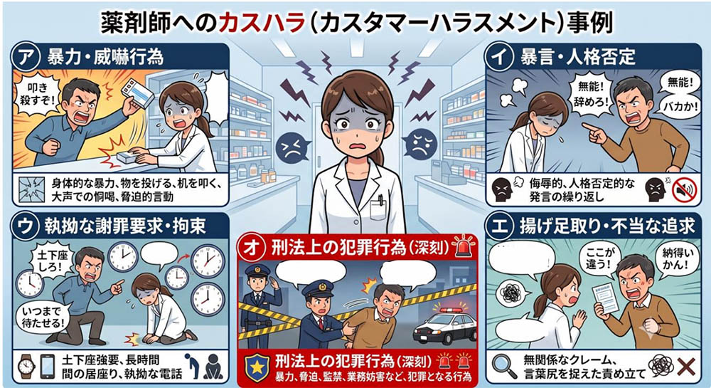 薬剤師へのカスハラ事例／薬局のアンテナ作成